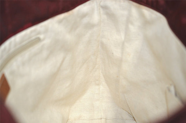 Authentic GUCCI Shoulder Tote Bag GG Nylon Leather 282439 Bordeaux Red 6977I