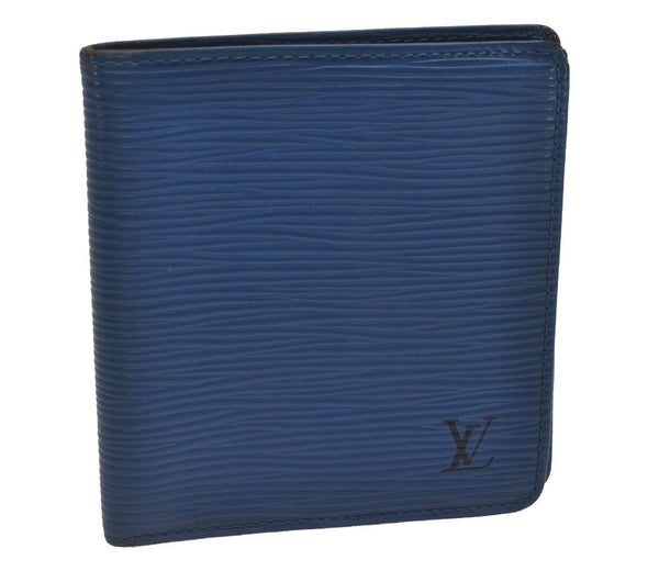 Auth Louis Vuitton Epi Porte Billets 6 Cartes Credit Wallet M63315 Blue 6977J