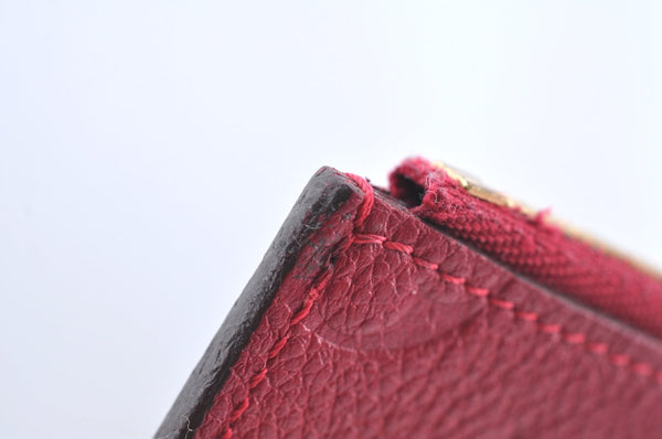 Auth Louis Vuitton Monogram Empreinte Pouch Portefeuille Curieuse Purple 6979I