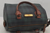 Auth POLO Ralph Lauren Check Pattern PVC Leather 2way Hand Bag Green 6979J