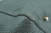 Authentic BURBERRY Vintage Leather Shoulder Tote Bag Green 6980J