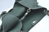 Authentic BURBERRY Vintage Leather Shoulder Tote Bag Green 6980J