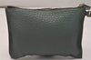 Authentic BURBERRY Vintage Leather Shoulder Tote Bag Green 6980J