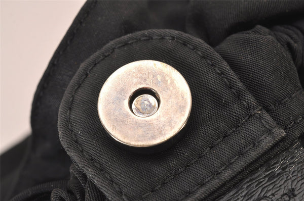 Authentic Christian Dior Maris Pearl Shoulder Hand Bag Purse Nylon Black 6981I