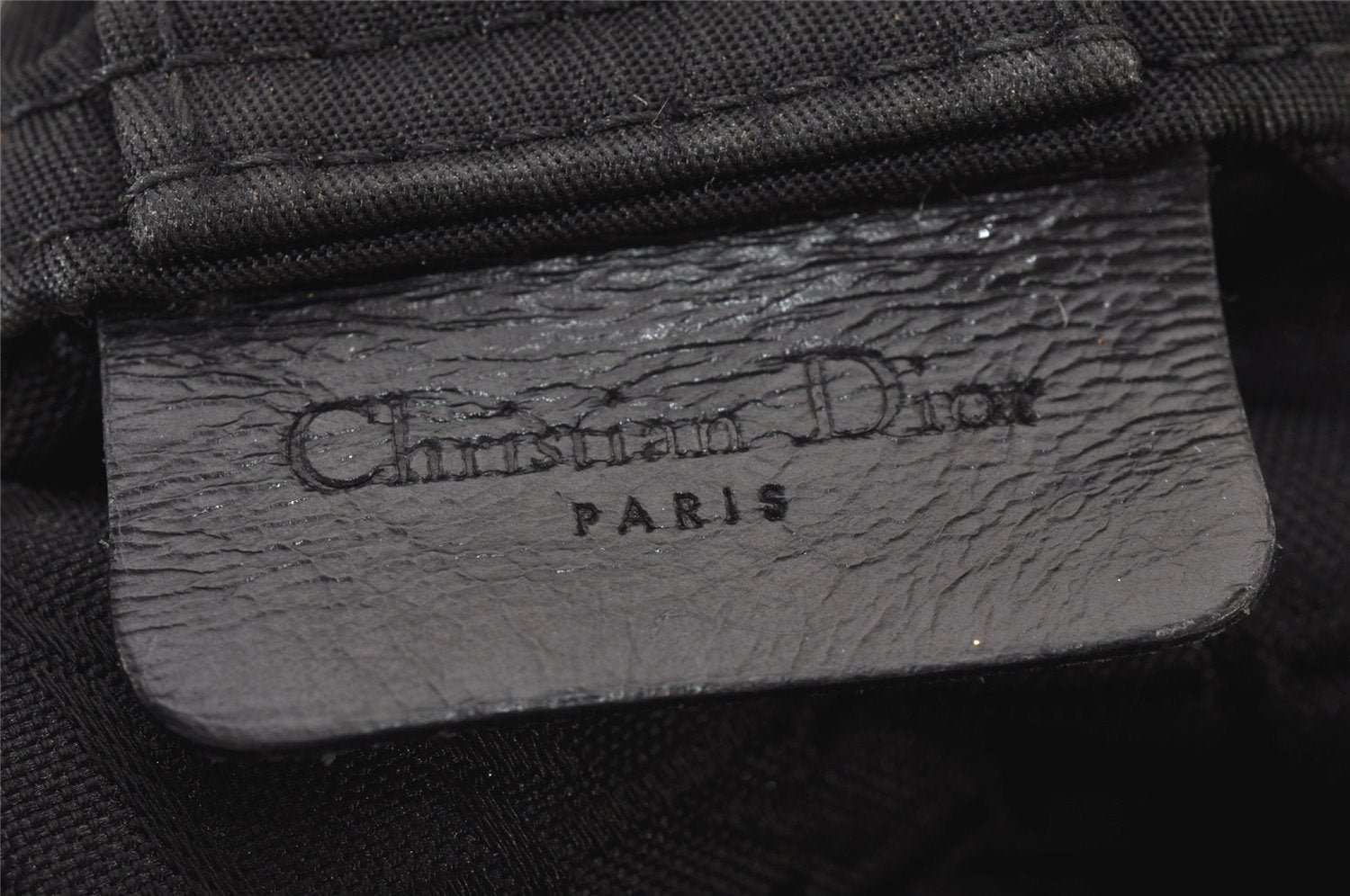 Authentic Christian Dior Maris Pearl Shoulder Hand Bag Purse Nylon Black 6981I