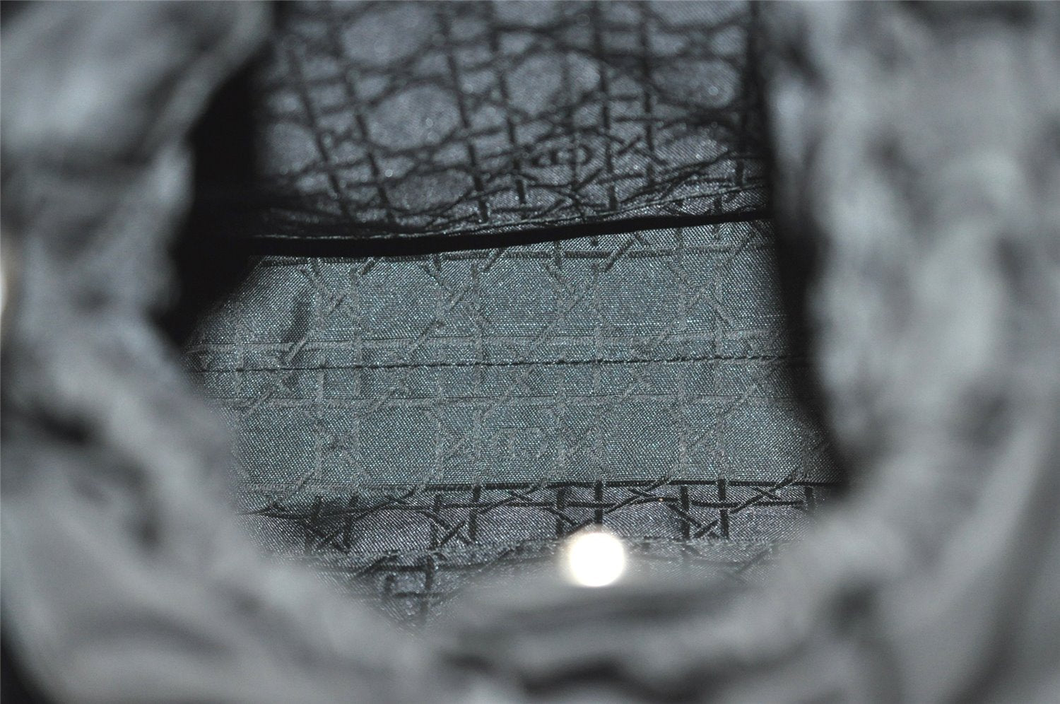 Authentic Christian Dior Maris Pearl Shoulder Hand Bag Purse Nylon Black 6981I