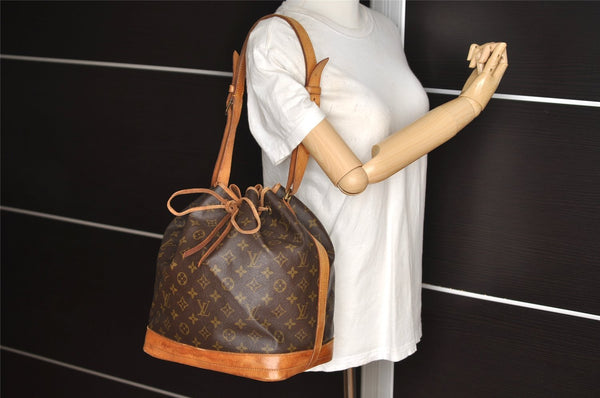 Authentic Louis Vuitton Monogram Noe Shoulder Drawstring Bag M42224 LV 6982I