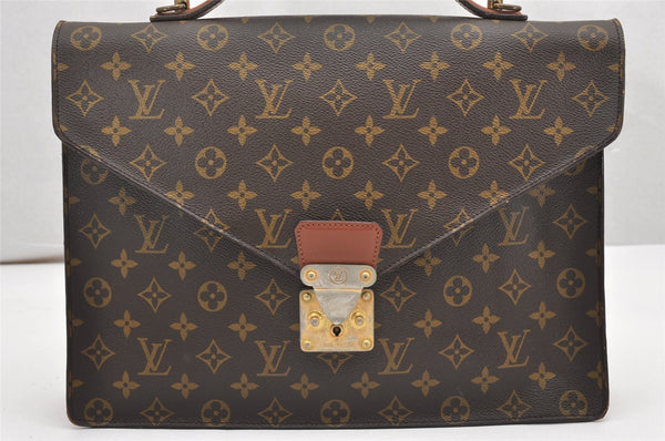 Auth Louis Vuitton Monogram Porte Documents Bandouliere M53338 Briefcase 6982K