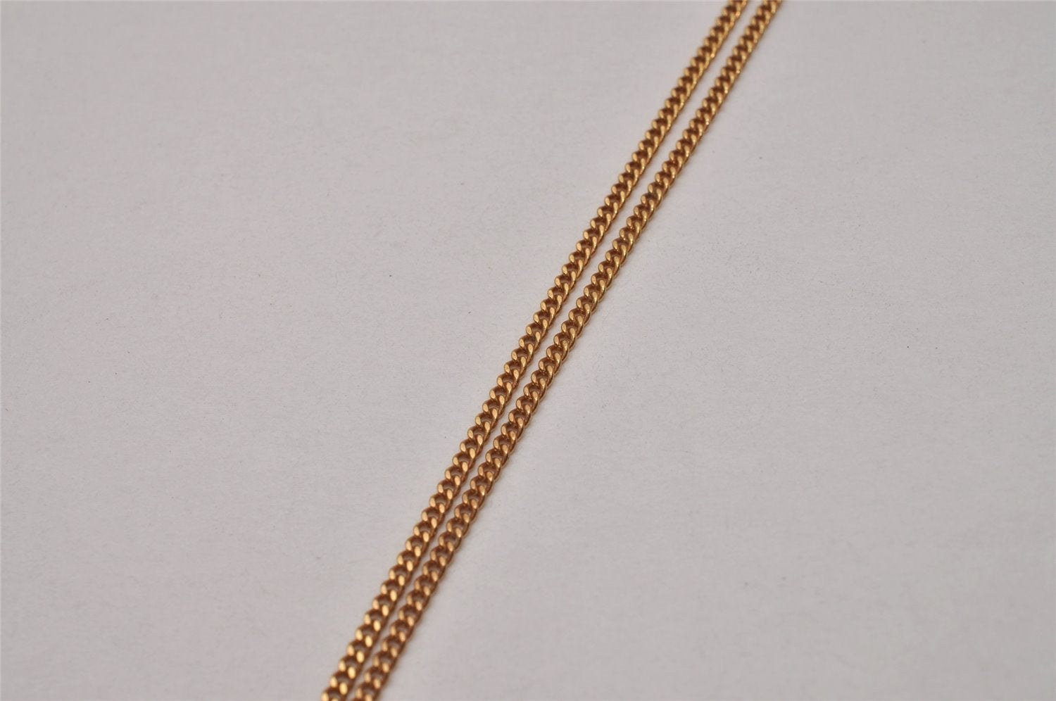 Authentic Christian Dior Gold Tone Rhinestone Chain Pendant Necklace CD 6983I