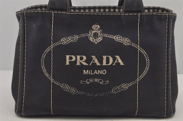 Authentic PRADA CANAPA SS Denim 2Way Shoulder Hand Bag 1BG439 Navy Blue 6984J