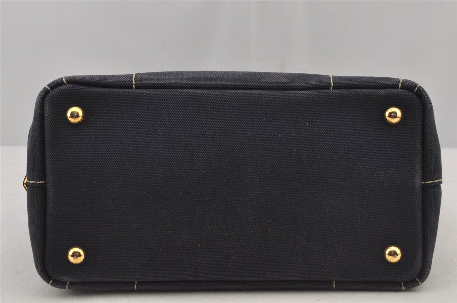 Authentic PRADA CANAPA SS Denim 2Way Shoulder Hand Bag 1BG439 Navy Blue 6984J