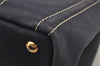 Authentic PRADA CANAPA SS Denim 2Way Shoulder Hand Bag 1BG439 Navy Blue 6984J