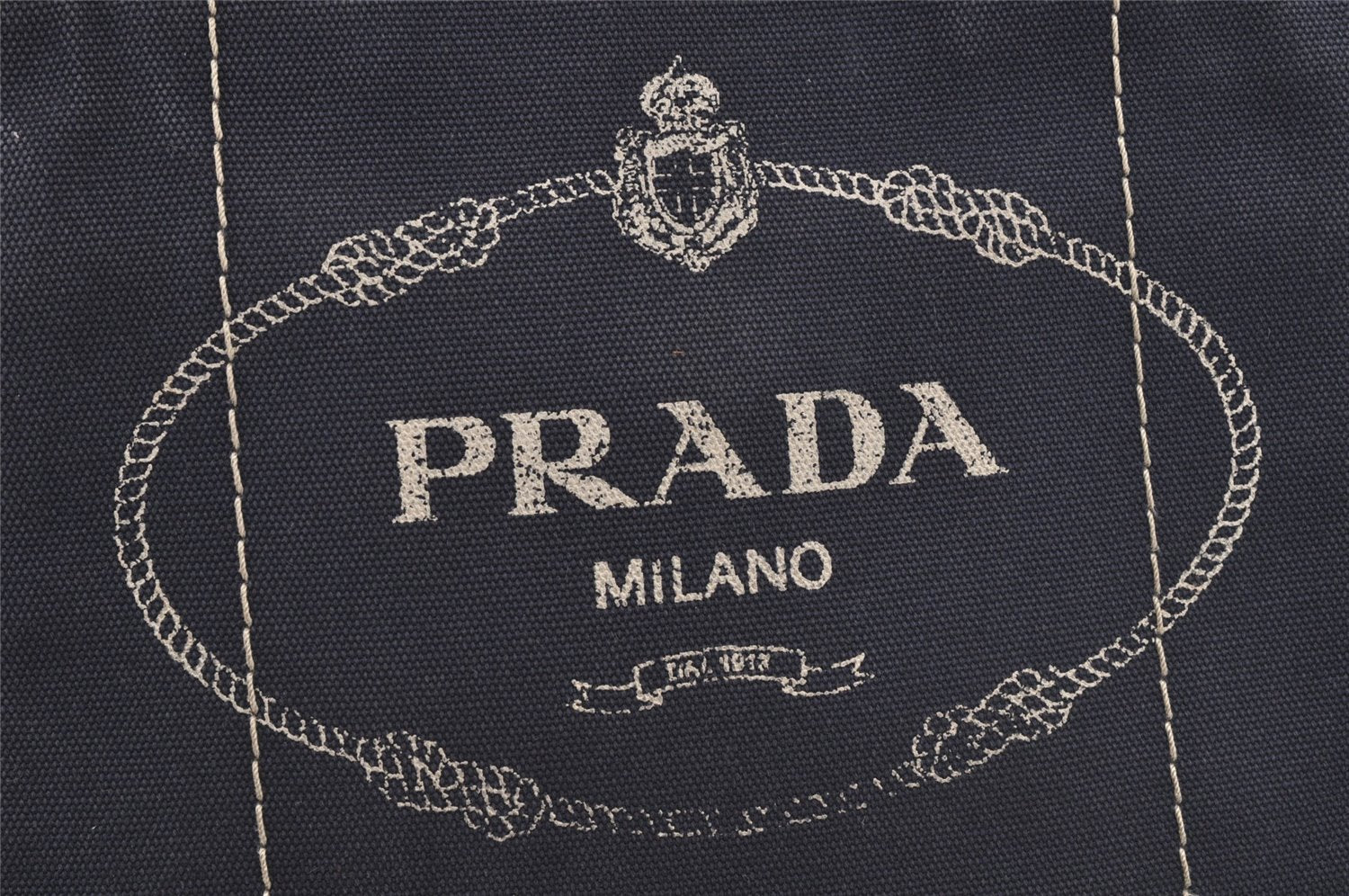 Authentic PRADA CANAPA SS Denim 2Way Shoulder Hand Bag 1BG439 Navy Blue 6984J