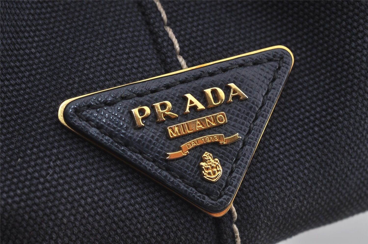 Authentic PRADA CANAPA SS Denim 2Way Shoulder Hand Bag 1BG439 Navy Blue 6984J