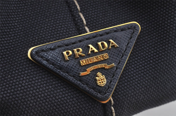 Authentic PRADA CANAPA SS Denim 2Way Shoulder Hand Bag 1BG439 Navy Blue 6984J