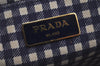 Authentic PRADA CANAPA SS Denim 2Way Shoulder Hand Bag 1BG439 Navy Blue 6984J