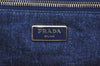 Authentic PRADA Vintage Canapa M Denim Tote Hand Bag Blue 6985I