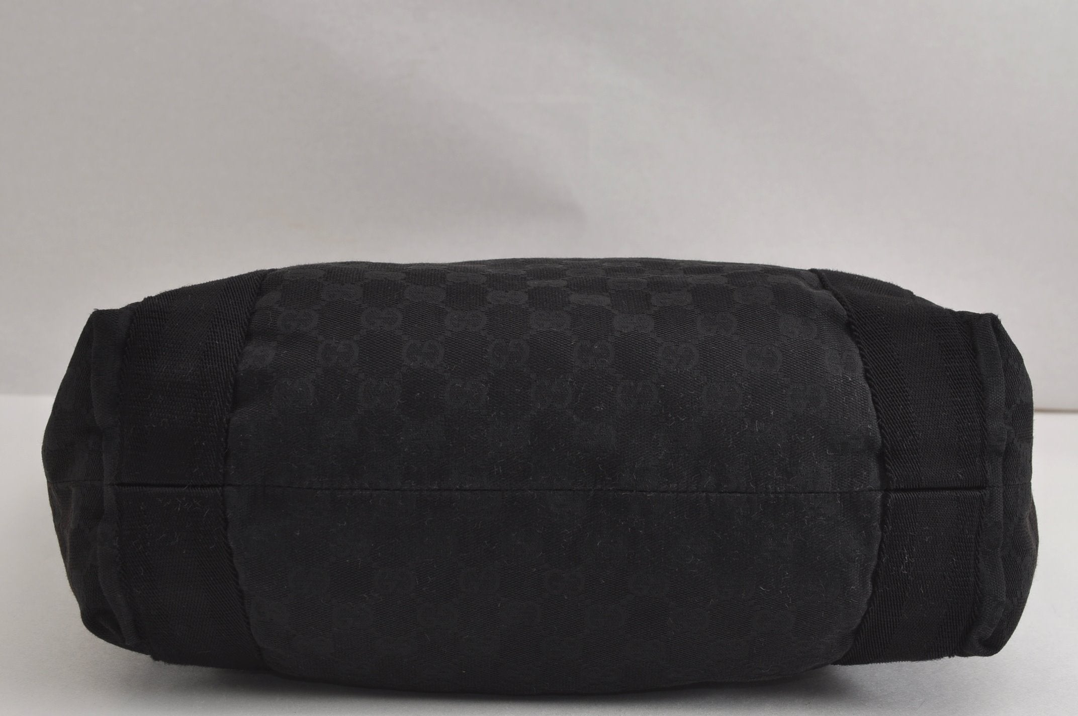 Authentic GUCCI Vintage Shoulder Tote Bag GG Canvas Leather 189669 Black 6985J