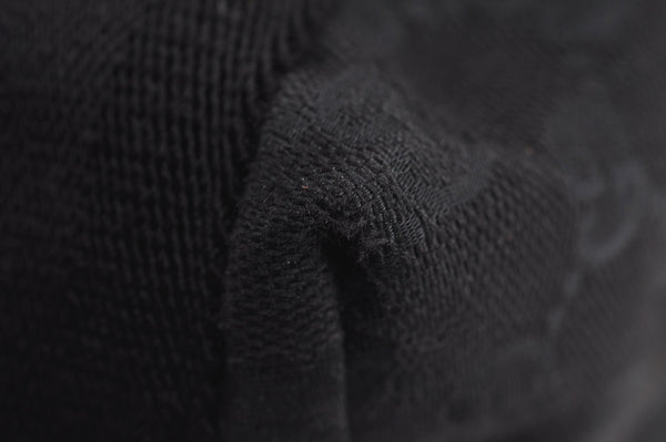 Authentic GUCCI Vintage Shoulder Tote Bag GG Canvas Leather 189669 Black 6985J