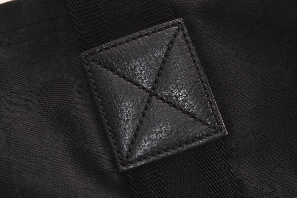 Authentic GUCCI Vintage Shoulder Tote Bag GG Canvas Leather 189669 Black 6985J