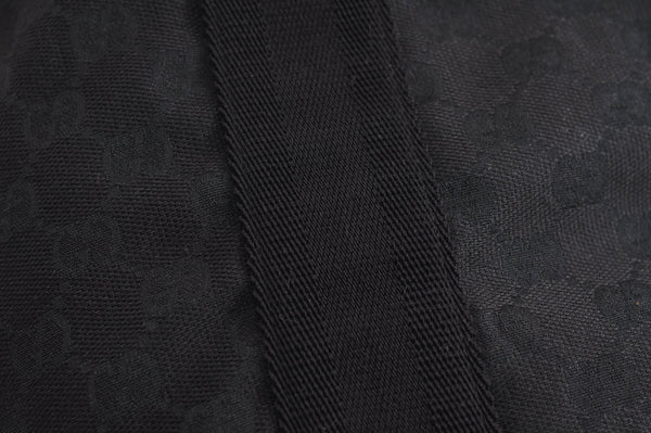 Authentic GUCCI Vintage Shoulder Tote Bag GG Canvas Leather 189669 Black 6985J