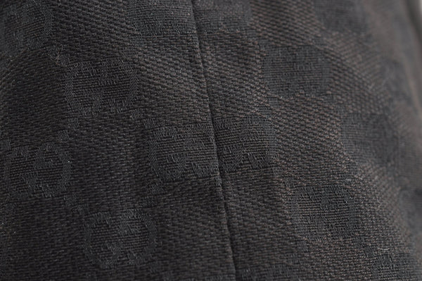 Authentic GUCCI Vintage Shoulder Tote Bag GG Canvas Leather 189669 Black 6985J