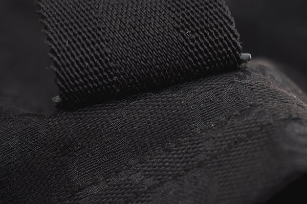 Authentic GUCCI Vintage Shoulder Tote Bag GG Canvas Leather 189669 Black 6985J