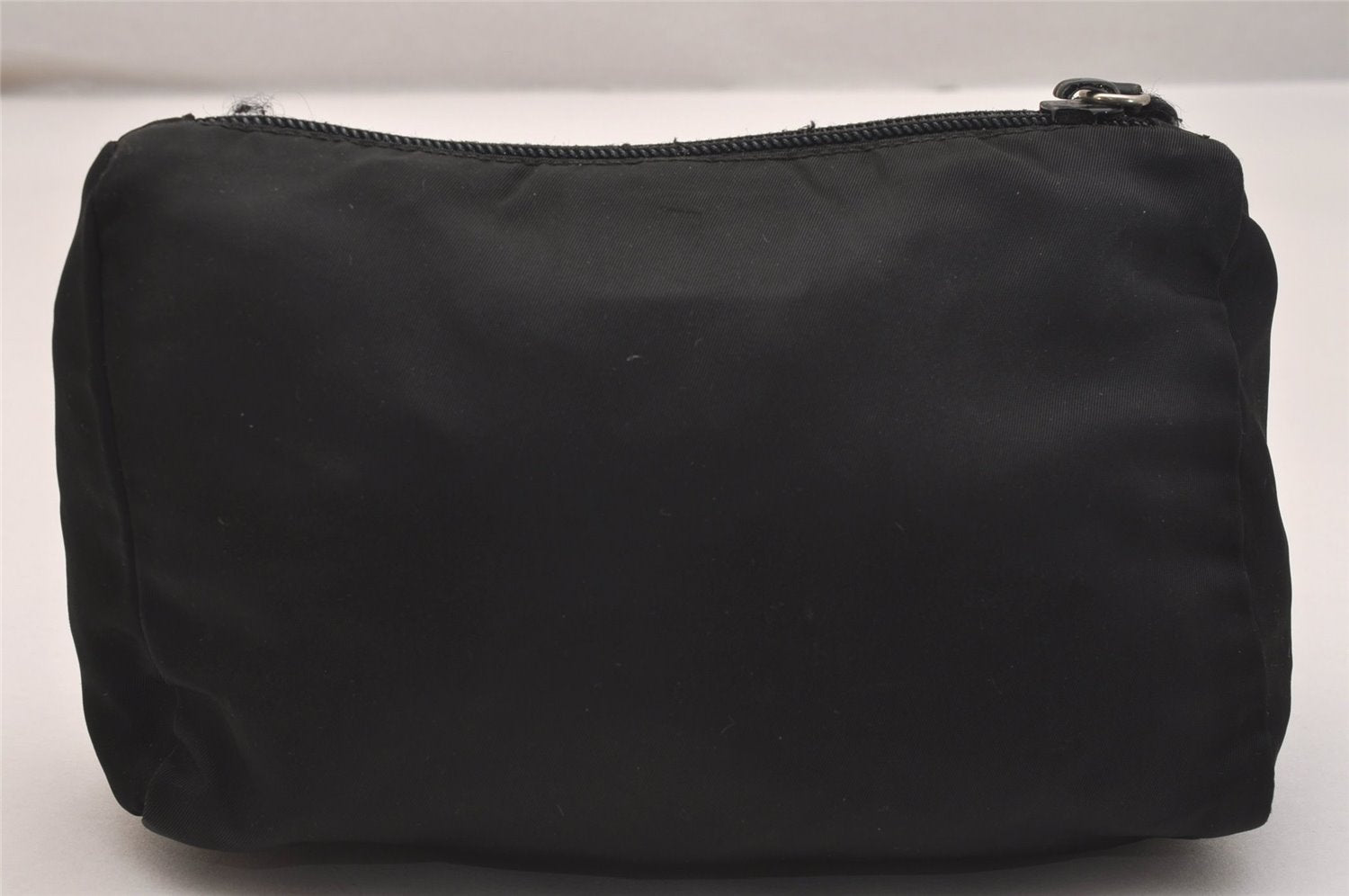 Authentic PRADA Vintage Nylon Tessuto leather Pouch Purse Black 6986J
