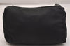 Authentic PRADA Vintage Nylon Tessuto leather Pouch Purse Black 6986J