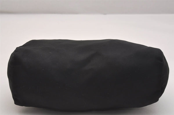 Authentic PRADA Vintage Nylon Tessuto leather Pouch Purse Black 6986J