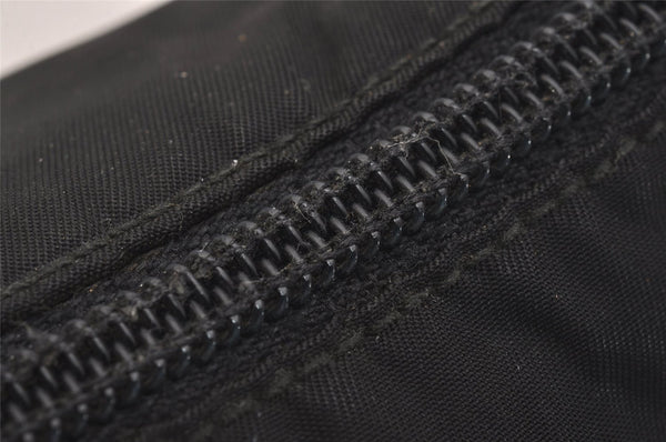 Authentic PRADA Vintage Nylon Tessuto leather Pouch Purse Black 6986J