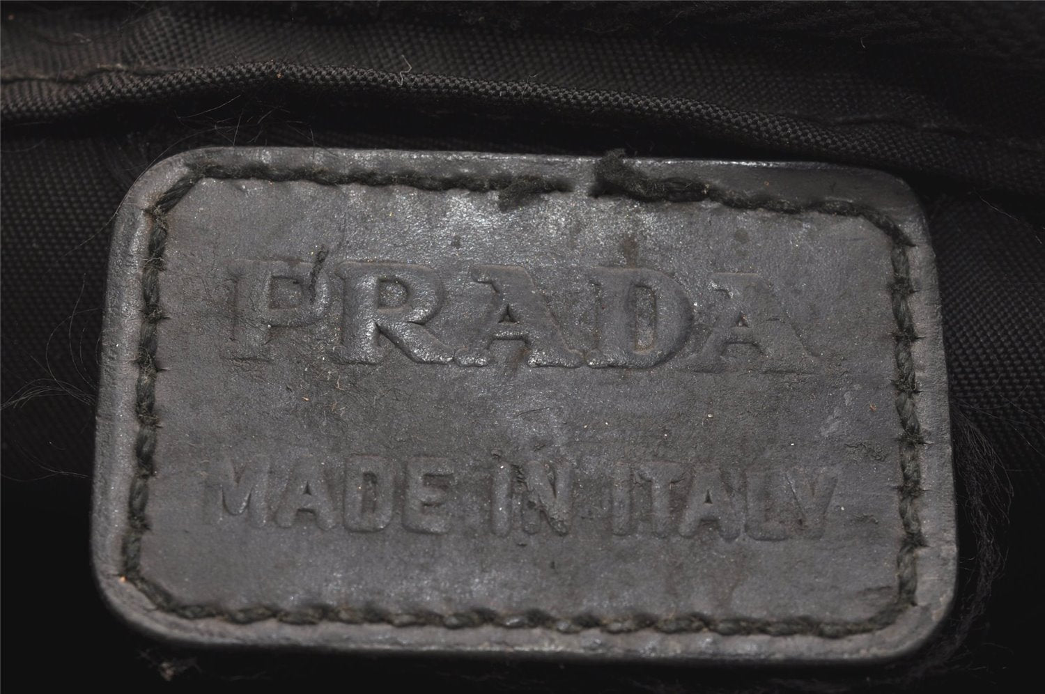 Authentic PRADA Vintage Nylon Tessuto leather Pouch Purse Black 6986J