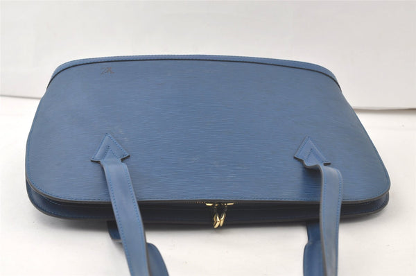 Authentic Louis Vuitton Epi Lussac Shoulder Tote Bag Blue M52285 LV 6988K