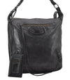 Authentic BALENCIAGA Classic The Day Shoulder Bag Leather 140442 Black 6989I