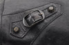 Authentic BALENCIAGA Classic The Day Shoulder Bag Leather 140442 Black 6989I