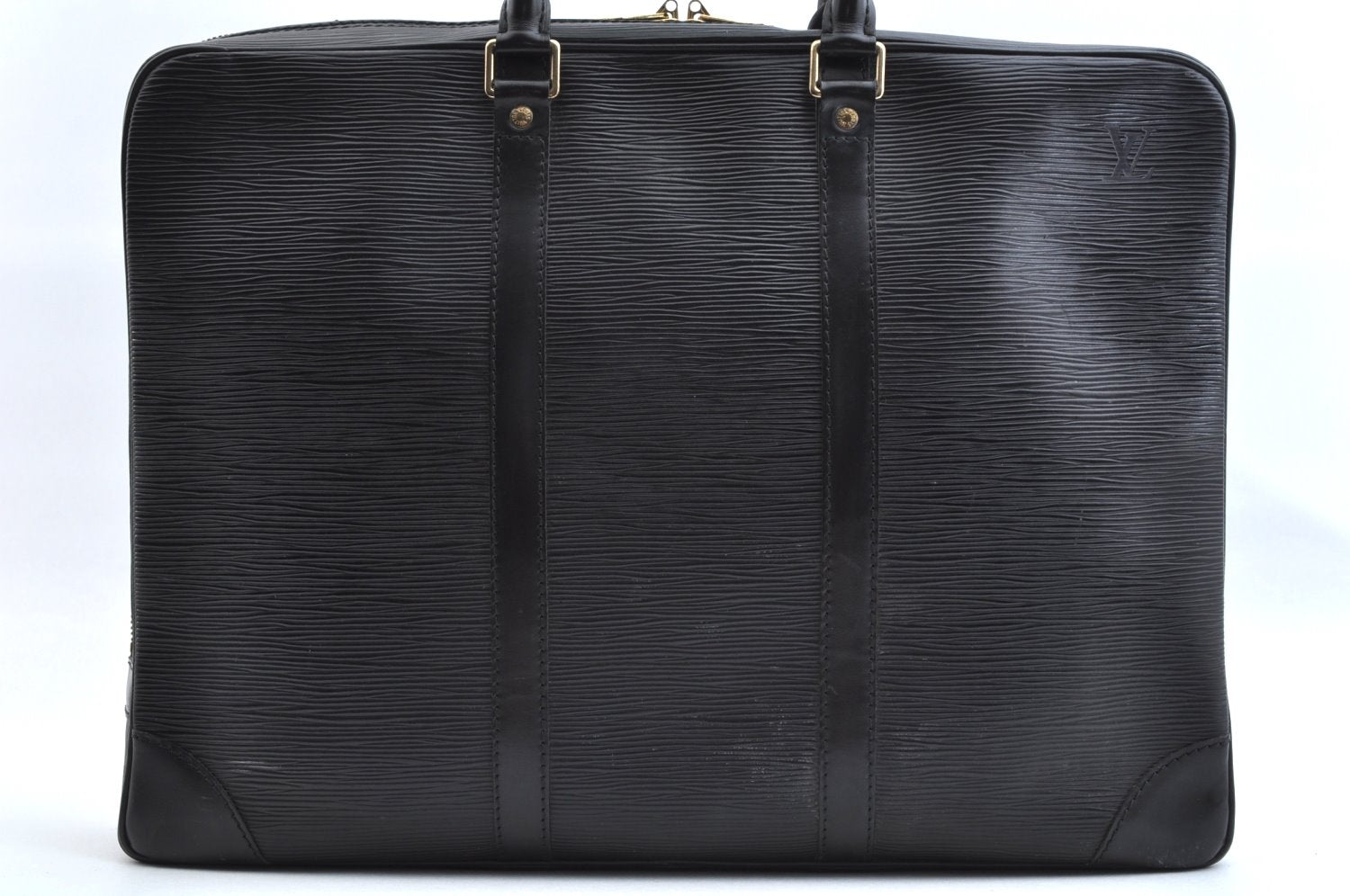 Authentic Louis Vuitton Epi Porte Documents Voyage Briefcase M59162 Black 6989K