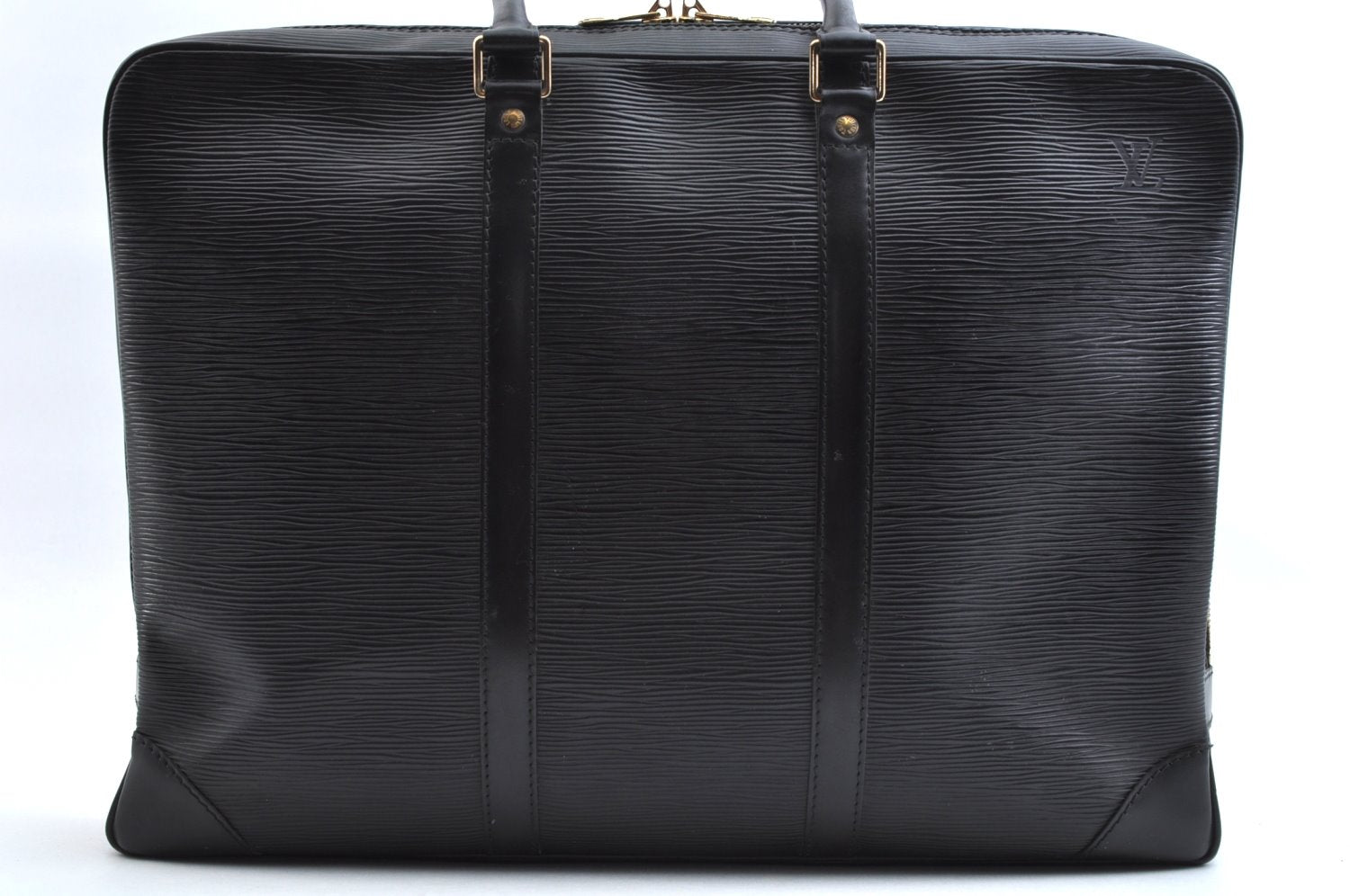 Authentic Louis Vuitton Epi Porte Documents Voyage Briefcase M59162 Black 6989K