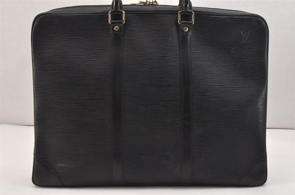 Authentic Louis Vuitton Epi Porte Documents Voyage Briefcase M59162 Black 6989K