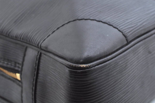 Authentic Louis Vuitton Epi Porte Documents Voyage Briefcase M59162 Black 6989K