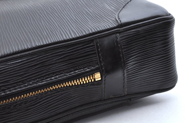 Authentic Louis Vuitton Epi Porte Documents Voyage Briefcase M59162 Black 6989K