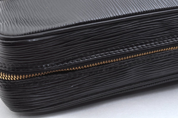 Authentic Louis Vuitton Epi Porte Documents Voyage Briefcase M59162 Black 6989K