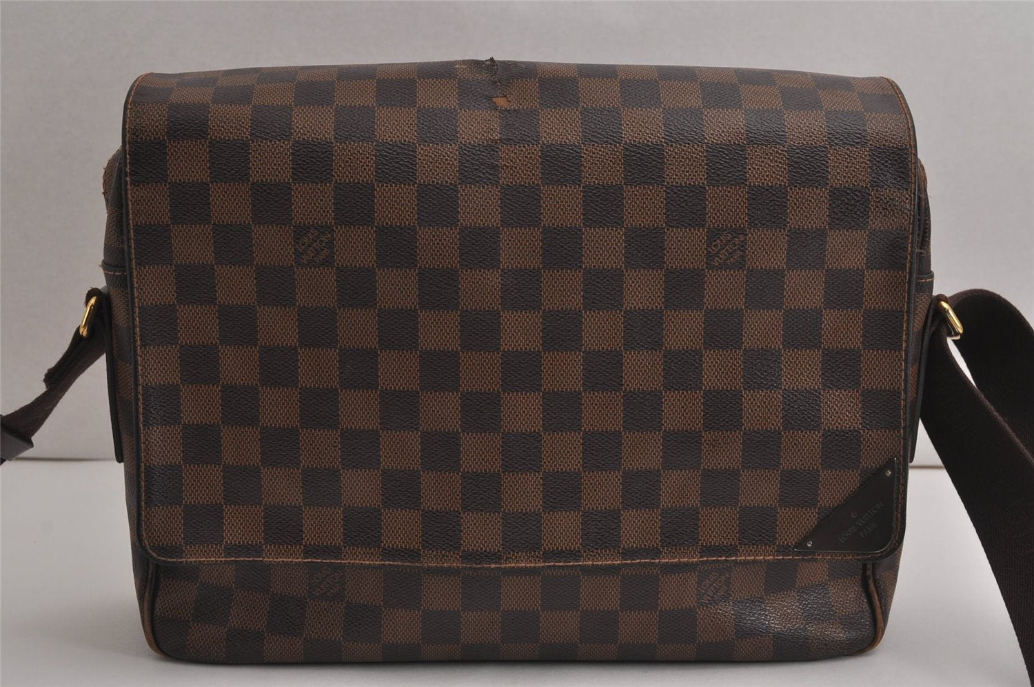 Authentic Louis Vuitton Damier Shelton MM Shoulder Cross Bag N41149 LV 6990J