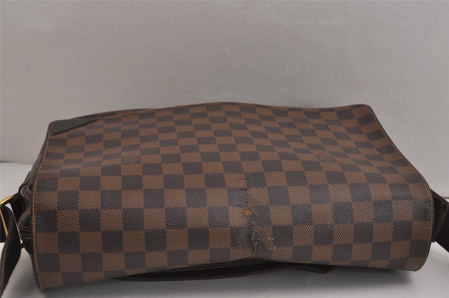 Authentic Louis Vuitton Damier Shelton MM Shoulder Cross Bag N41149 LV 6990J