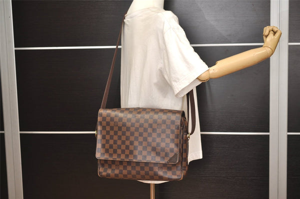 Authentic Louis Vuitton Damier Shelton MM Shoulder Cross Bag N41149 LV 6990J