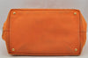 Authentic PRADA Vintage Canapa M Denim 2Way Shoulder Hand Bag Orange 6991J