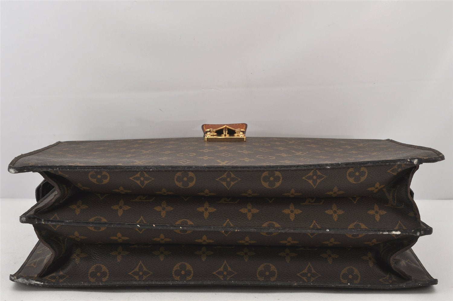 Authentic Louis Vuitton Monogram Serviette Fermoir Briefcase M53305 LV 6991K