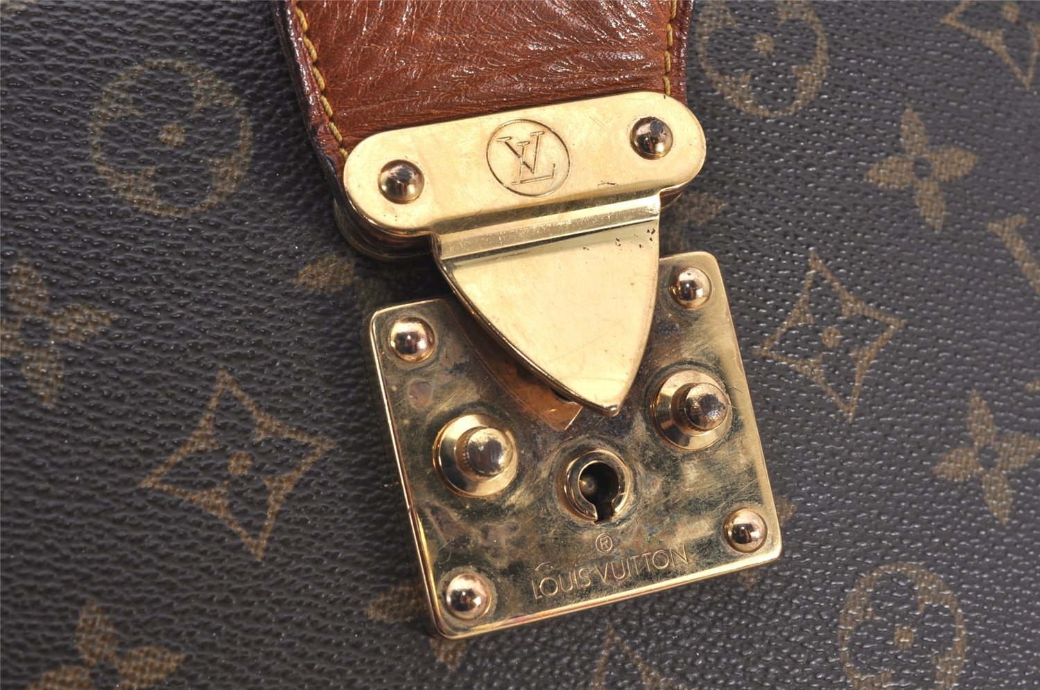 Authentic Louis Vuitton Monogram Serviette Fermoir Briefcase M53305 LV 6991K