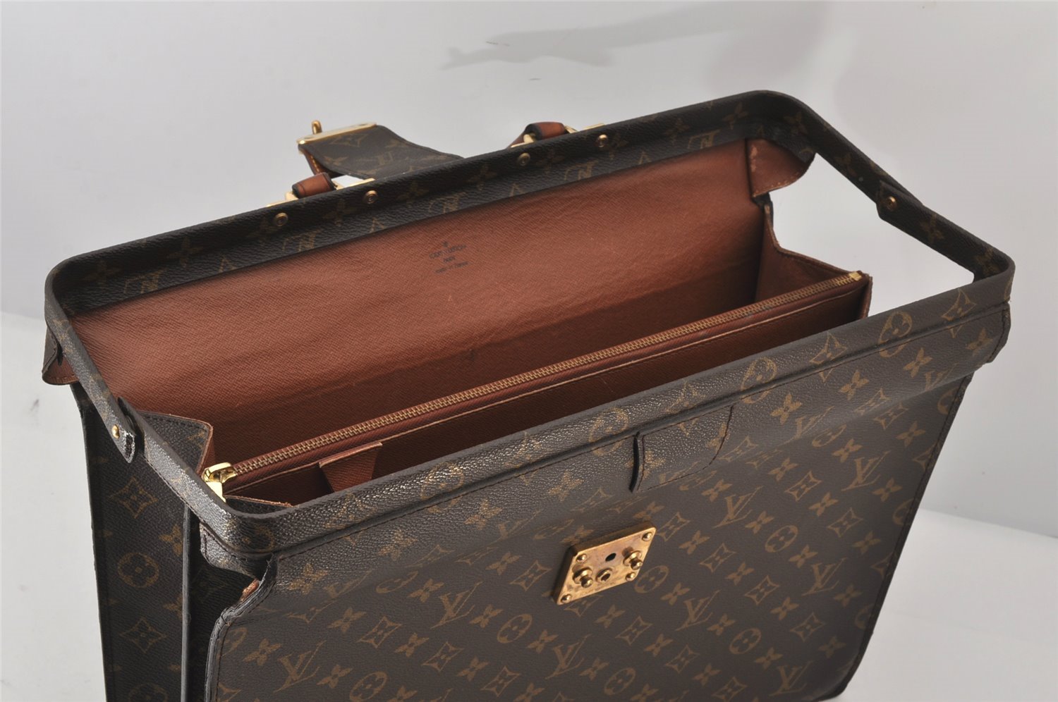 Authentic Louis Vuitton Monogram Serviette Fermoir Briefcase M53305 LV 6991K