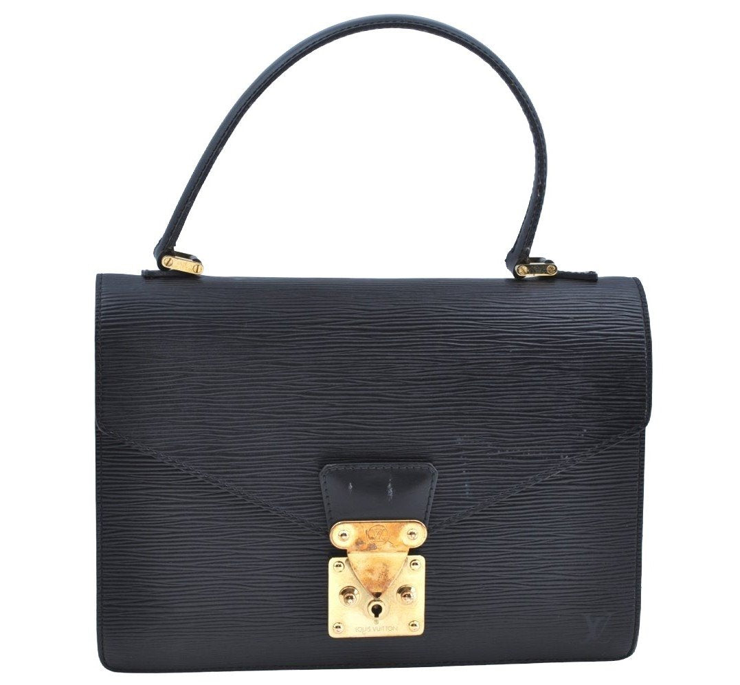 Authentic Louis Vuitton Epi Concorde Hand Bag Purse Black M52132 LV 6993G