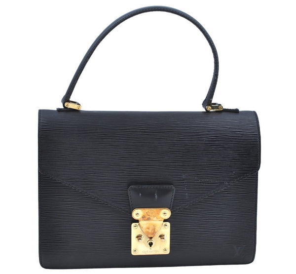 Authentic Louis Vuitton Epi Concorde Hand Bag Purse Black M52132 LV 6993G